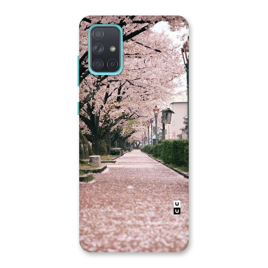 Street In Pink Flowers Back Case for Galaxy A71