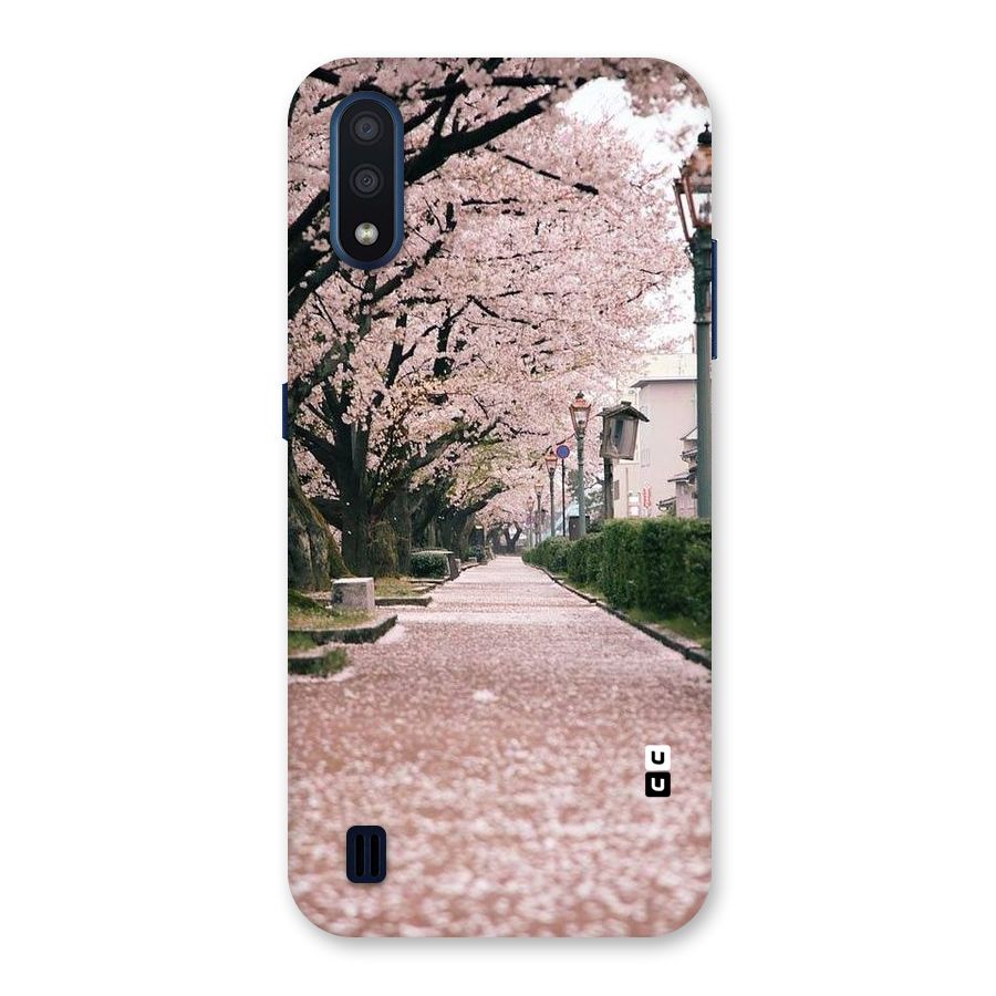 Street In Pink Flowers Back Case for Galaxy M01
