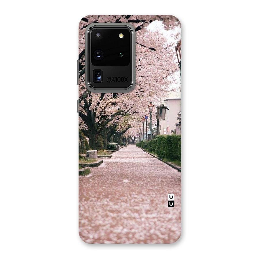 Street In Pink Flowers Back Case for Galaxy S20 Ultra