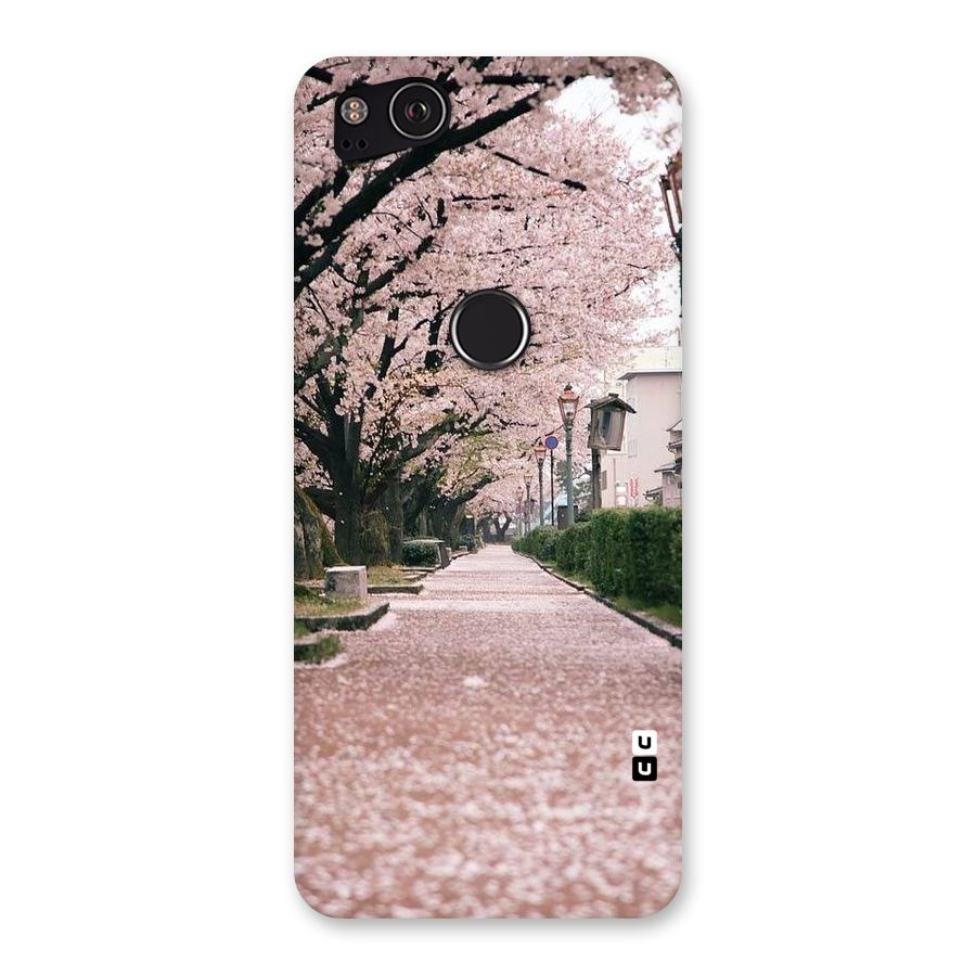 Street In Pink Flowers Back Case for Google Pixel 2