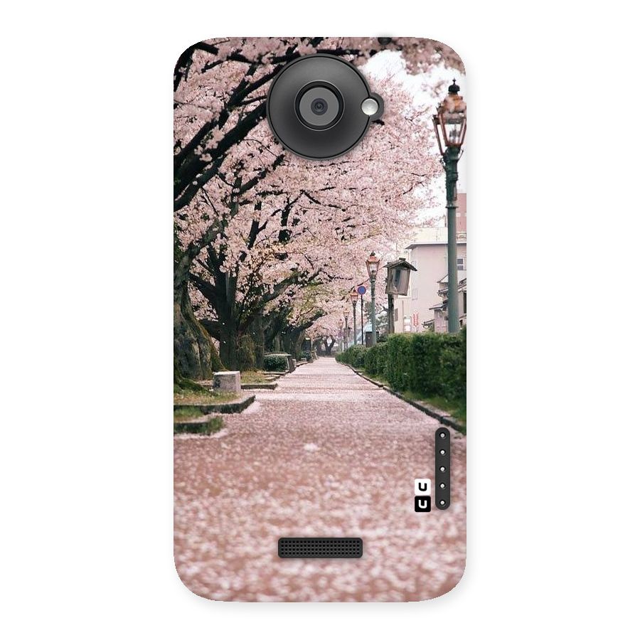 Street In Pink Flowers Back Case for HTC One X