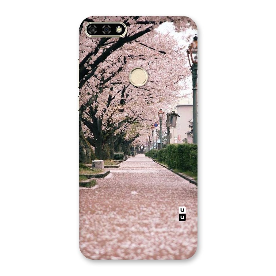 Street In Pink Flowers Back Case for Honor 7A