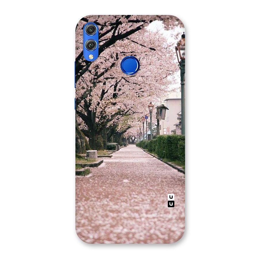 Street In Pink Flowers Back Case for Honor 8X
