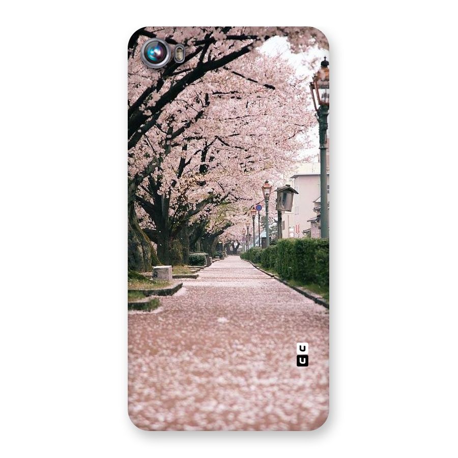 Street In Pink Flowers Back Case for Micromax Canvas Fire 4 A107