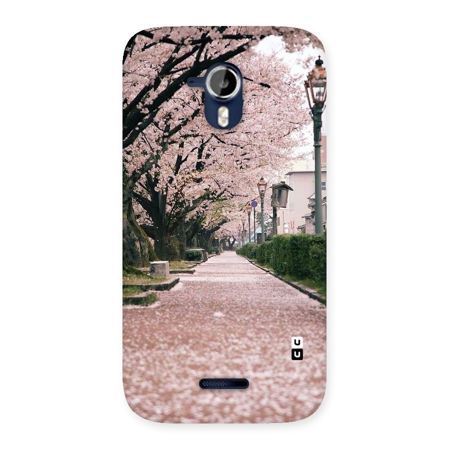 Street In Pink Flowers Back Case for Micromax Canvas Magnus A117