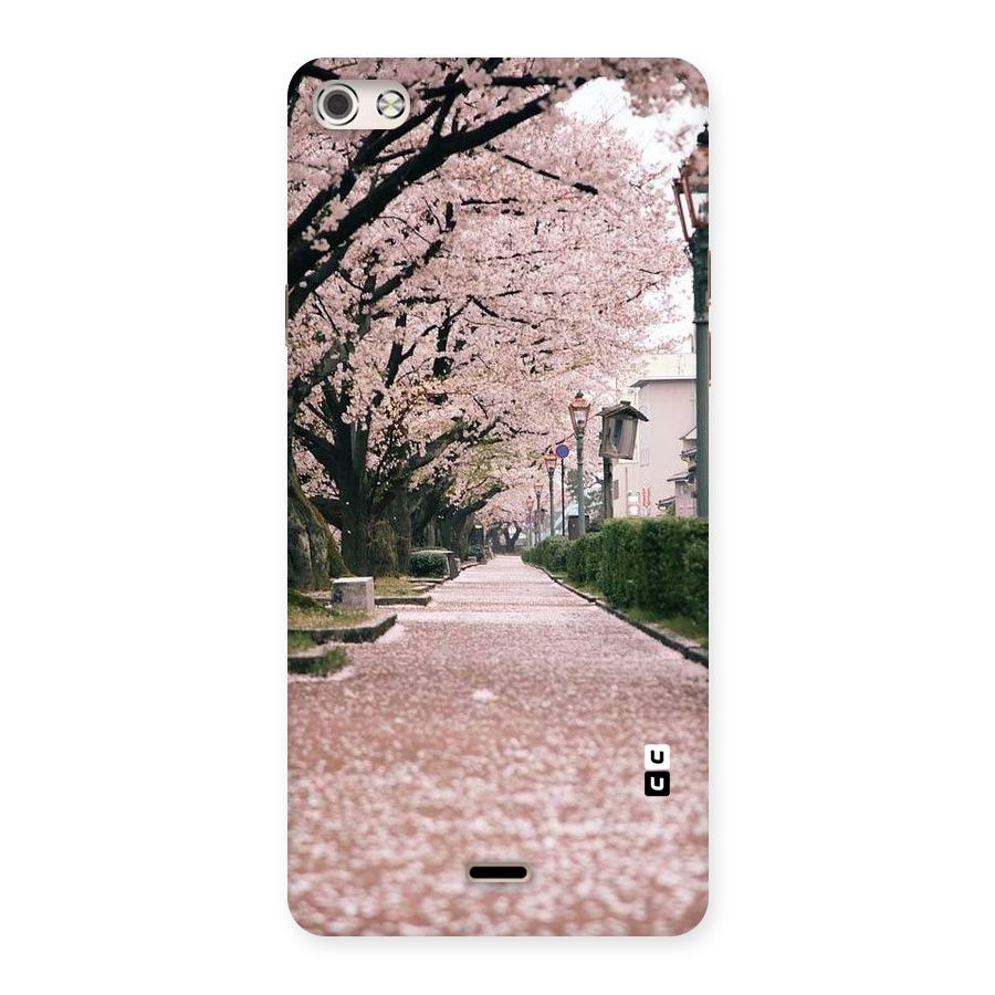 Street In Pink Flowers Back Case for Micromax Canvas Silver 5