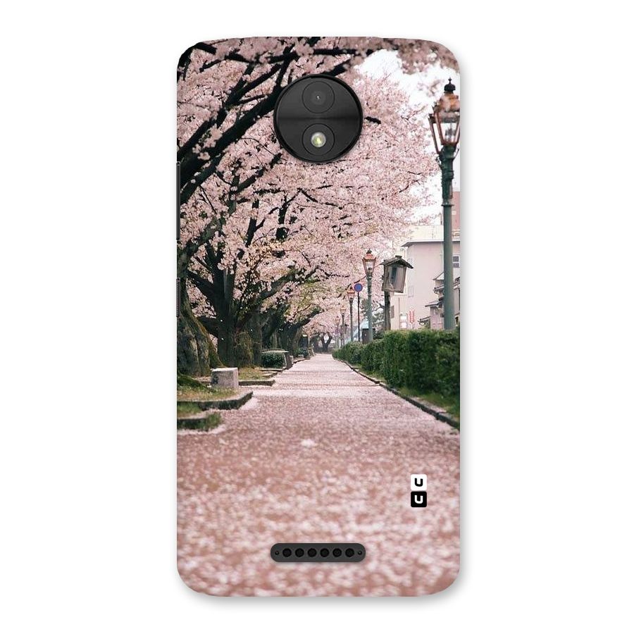 Street In Pink Flowers Back Case for Moto C