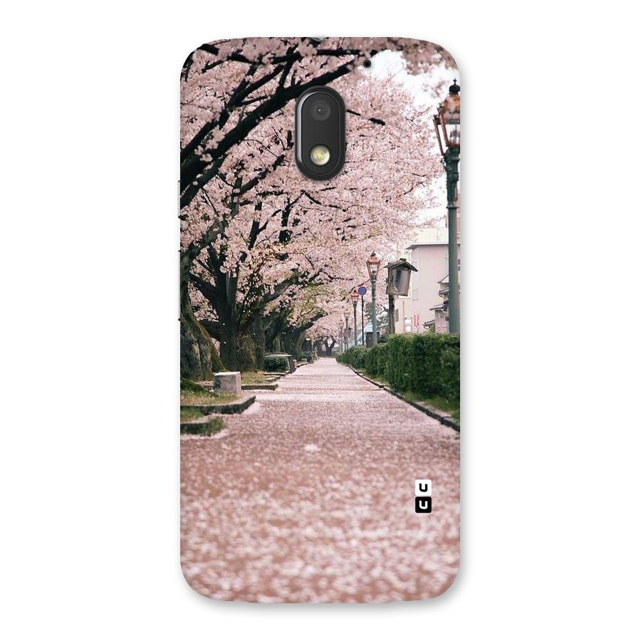 Street In Pink Flowers Back Case for Moto E3 Power