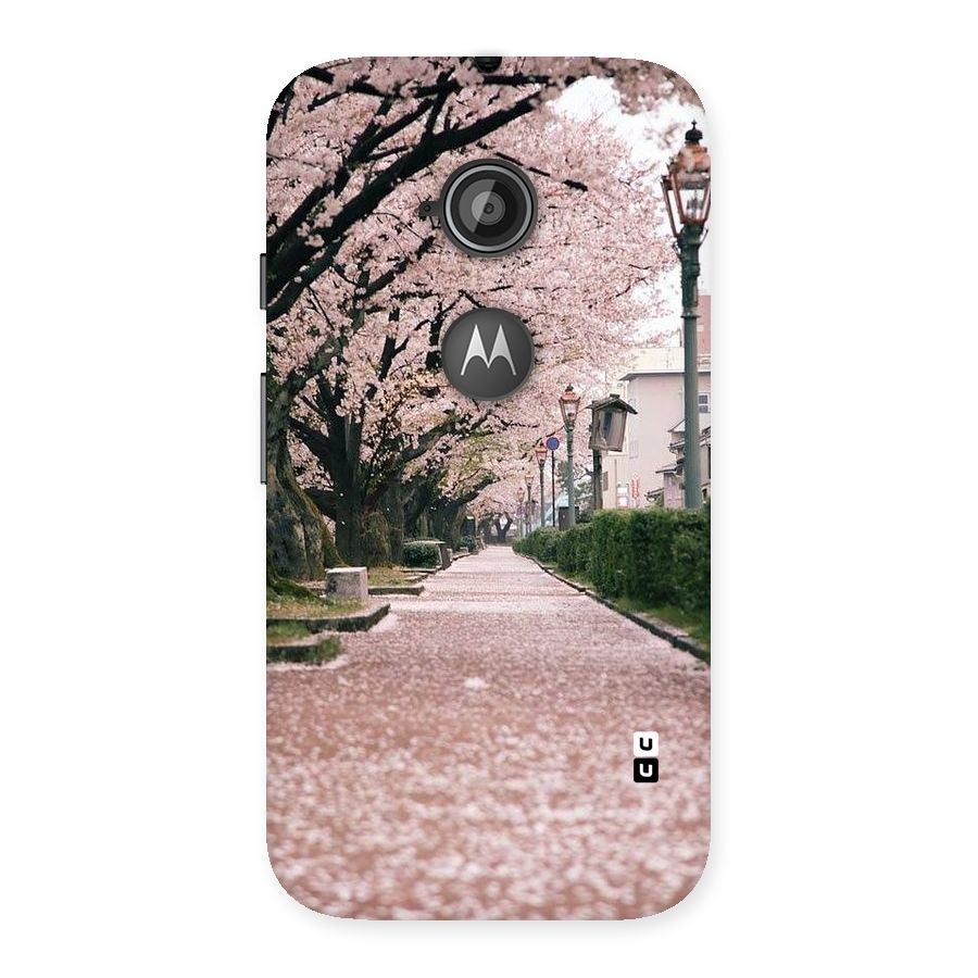 Street In Pink Flowers Back Case for Moto E 2nd Gen