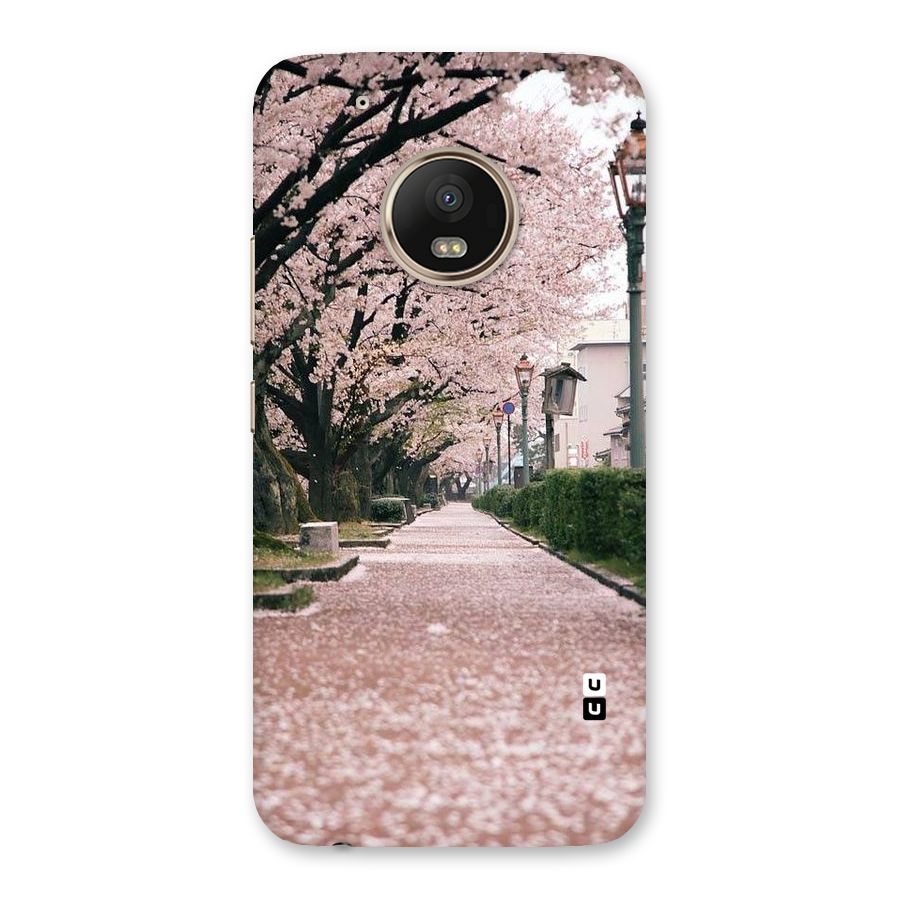 Street In Pink Flowers Back Case for Moto G5 Plus