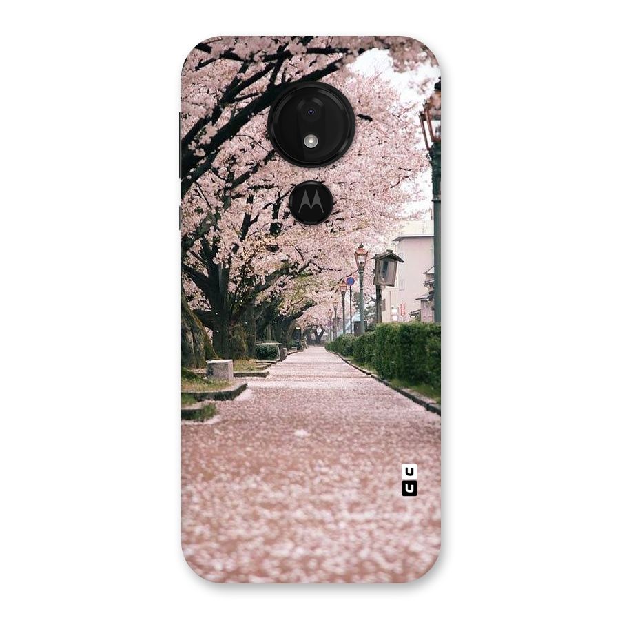 Street In Pink Flowers Back Case for Moto G7 Power