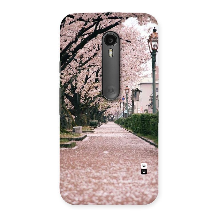 Street In Pink Flowers Back Case for Moto G Turbo