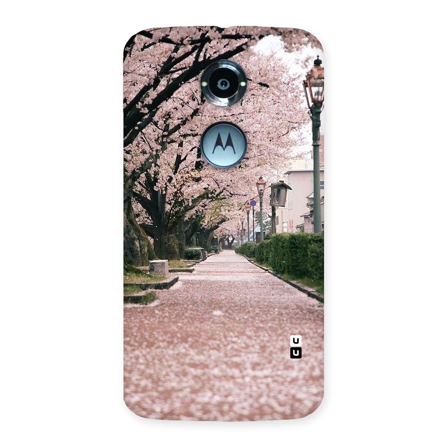 Street In Pink Flowers Back Case for Moto X 2nd Gen