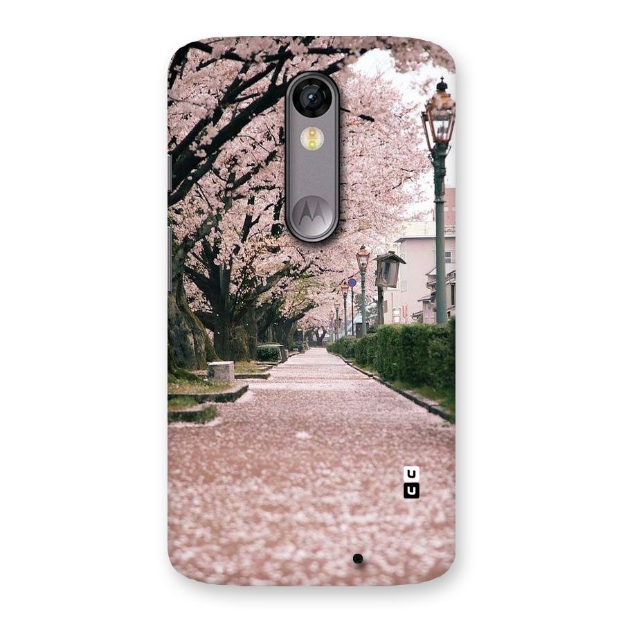 Street In Pink Flowers Back Case for Moto X Force