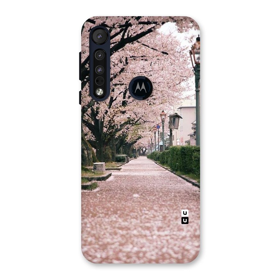 Street In Pink Flowers Back Case for Motorola One Macro