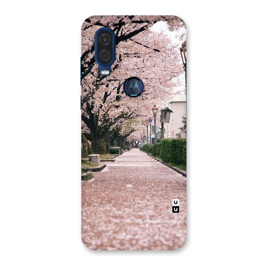 Street In Pink Flowers Back Case for Motorola One Vision
