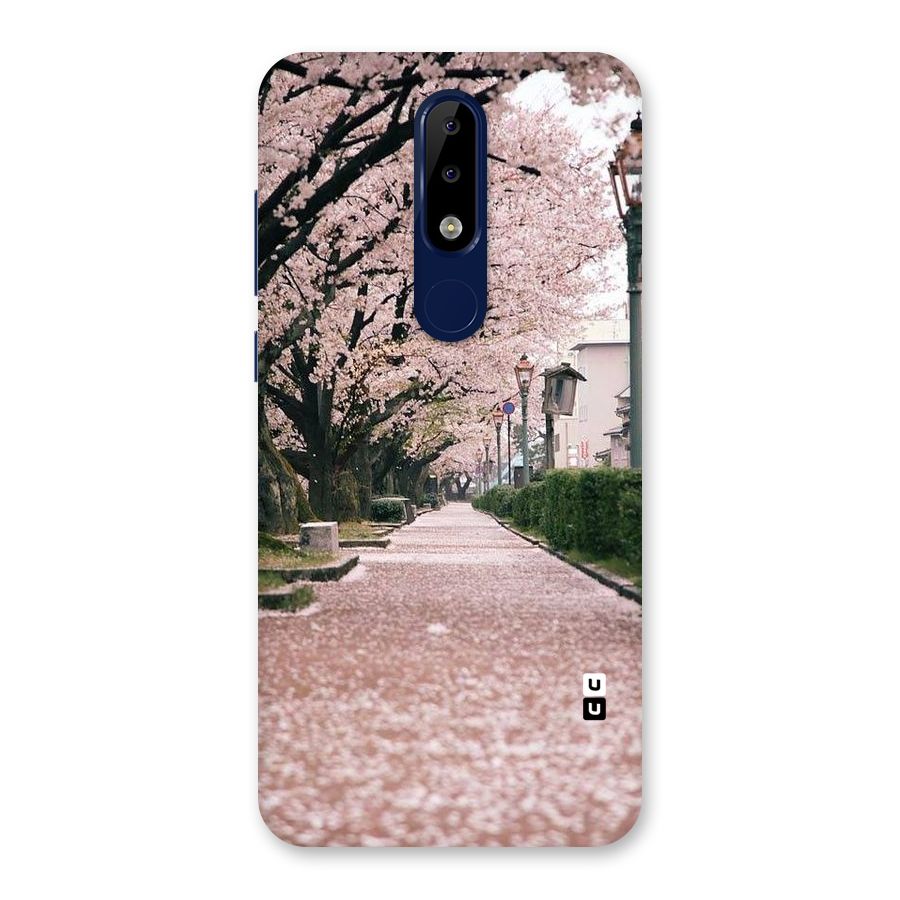 Street In Pink Flowers Back Case for Nokia 5.1 Plus