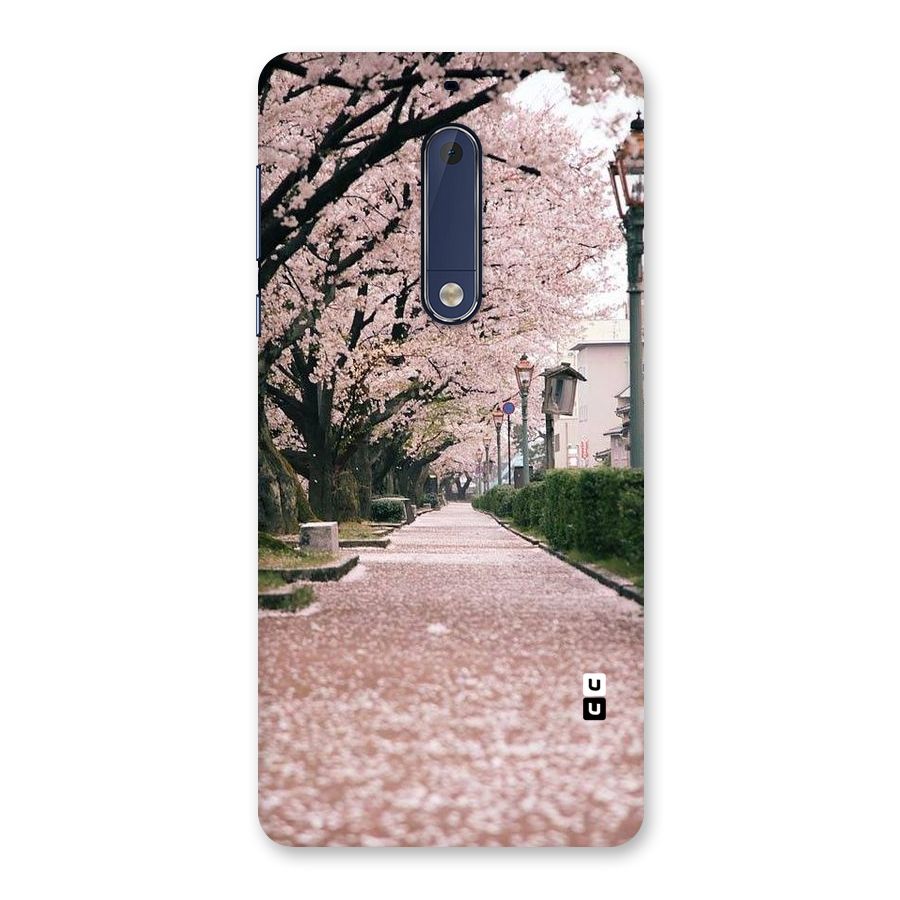 Street In Pink Flowers Back Case for Nokia 5