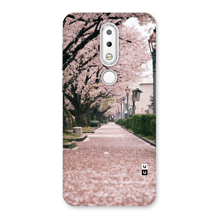 Street In Pink Flowers Back Case for Nokia 6.1 Plus