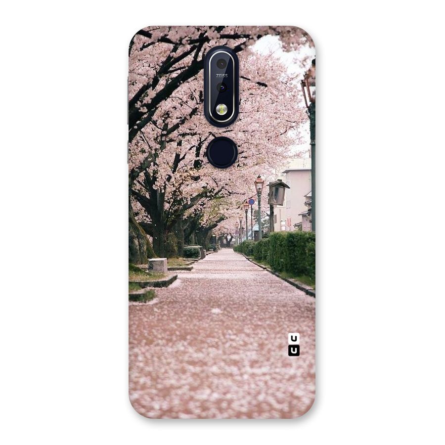Street In Pink Flowers Back Case for Nokia 7.1