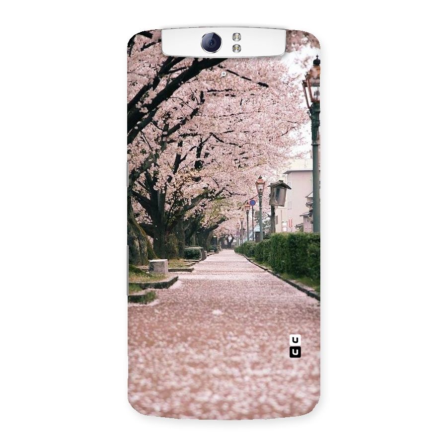Street In Pink Flowers Back Case for Oppo N1