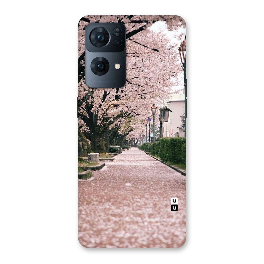 Street In Pink Flowers Back Case for Oppo Reno7 Pro 5G