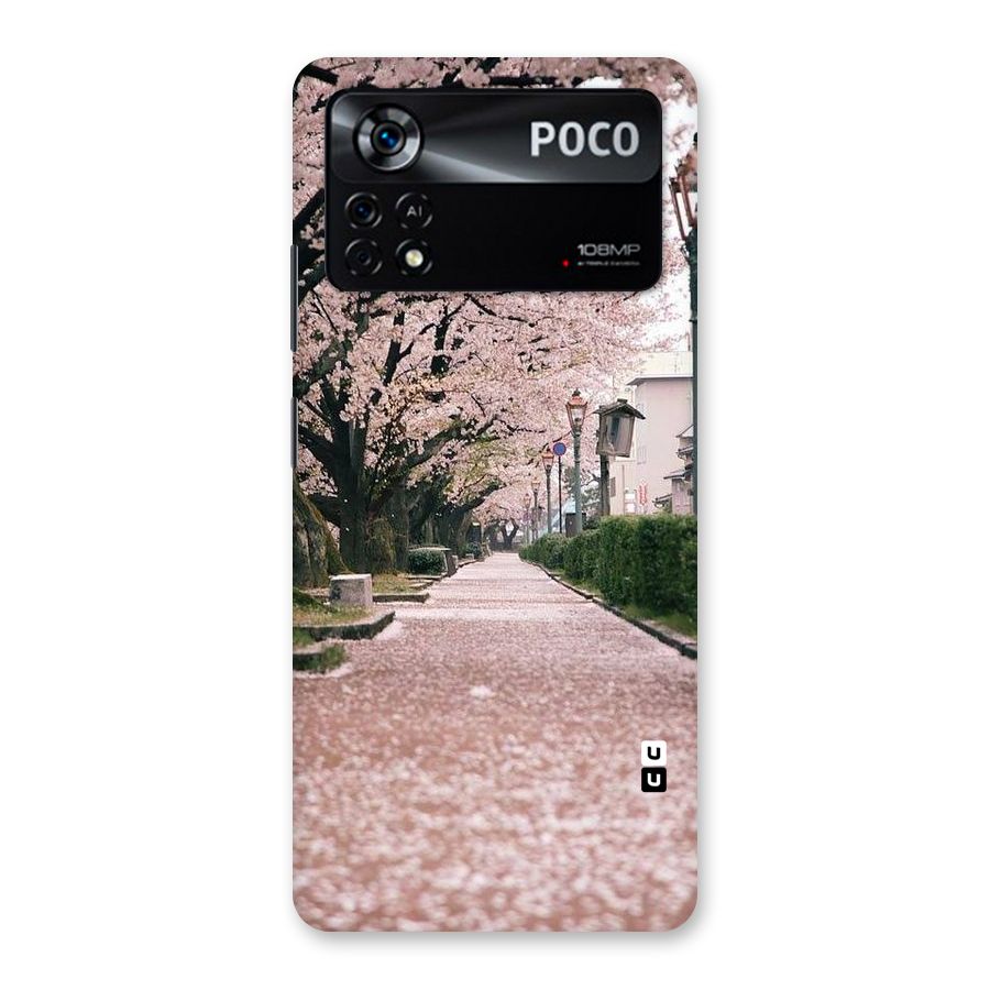 Street In Pink Flowers Back Case for Poco X4 Pro 5G