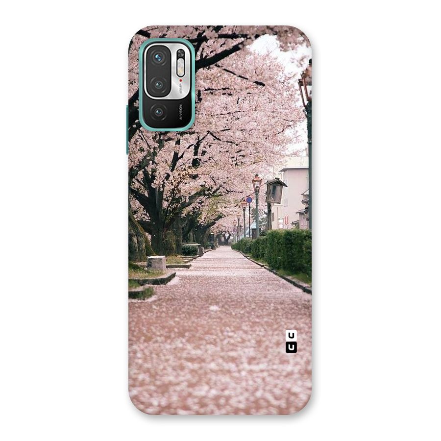 Street In Pink Flowers Back Case for Redmi Note 10T 5G