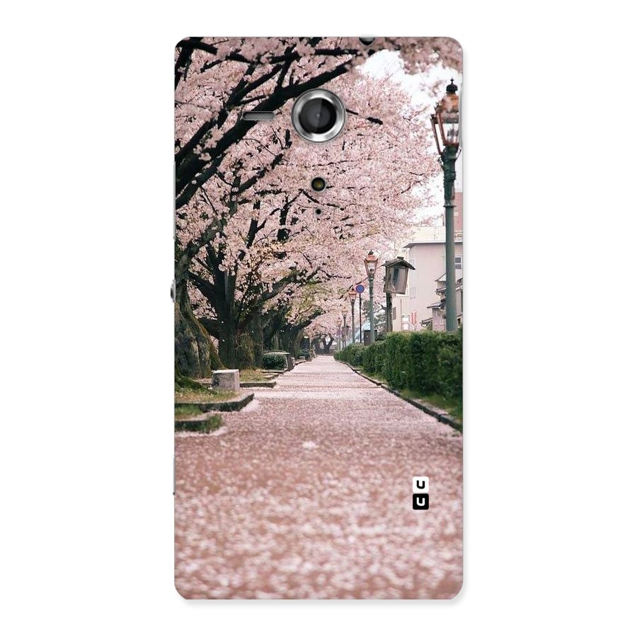 Street In Pink Flowers Back Case for Sony Xperia SP