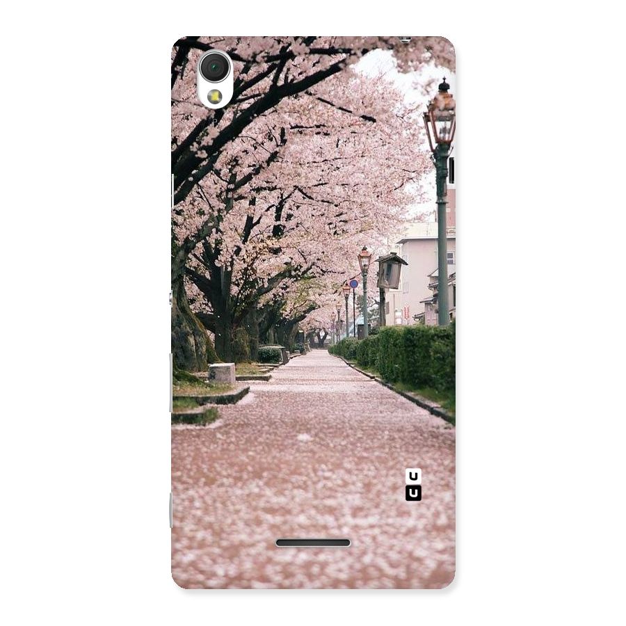 Street In Pink Flowers Back Case for Sony Xperia T3