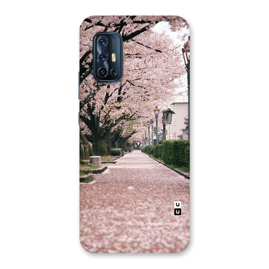 Street In Pink Flowers Back Case for Vivo V17