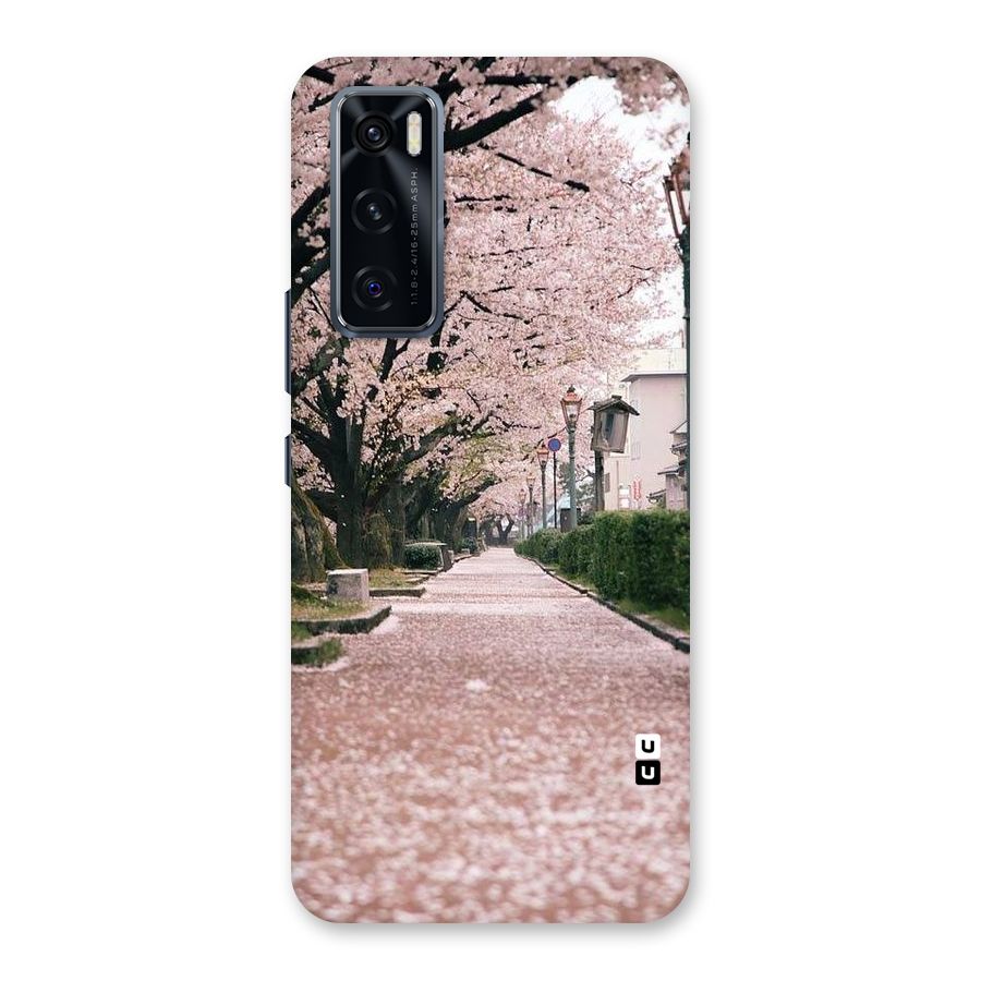 Street In Pink Flowers Back Case for Vivo V20 SE