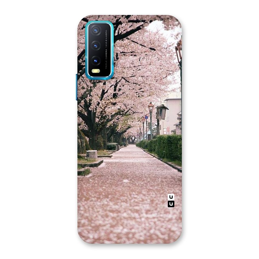 Street In Pink Flowers Back Case for Vivo Y20G