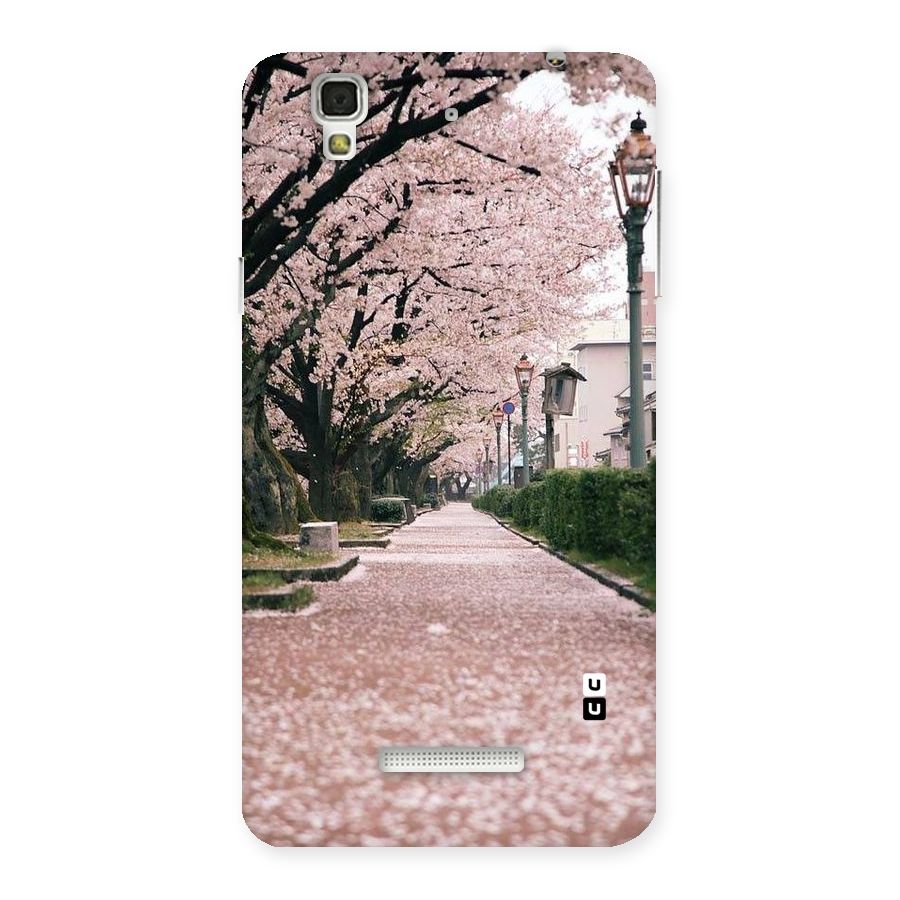 Street In Pink Flowers Back Case for YU Yureka Plus