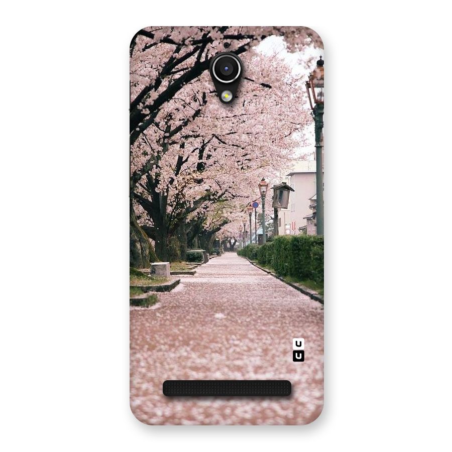 Street In Pink Flowers Back Case for Zenfone Go