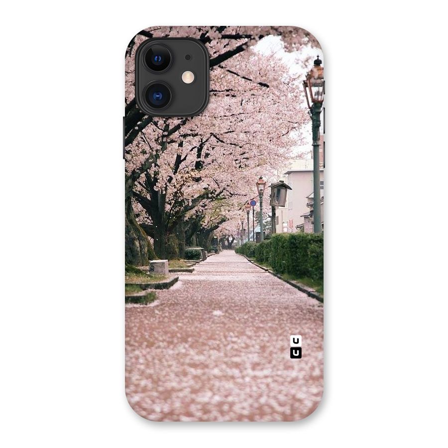 Street In Pink Flowers Back Case for iPhone 11