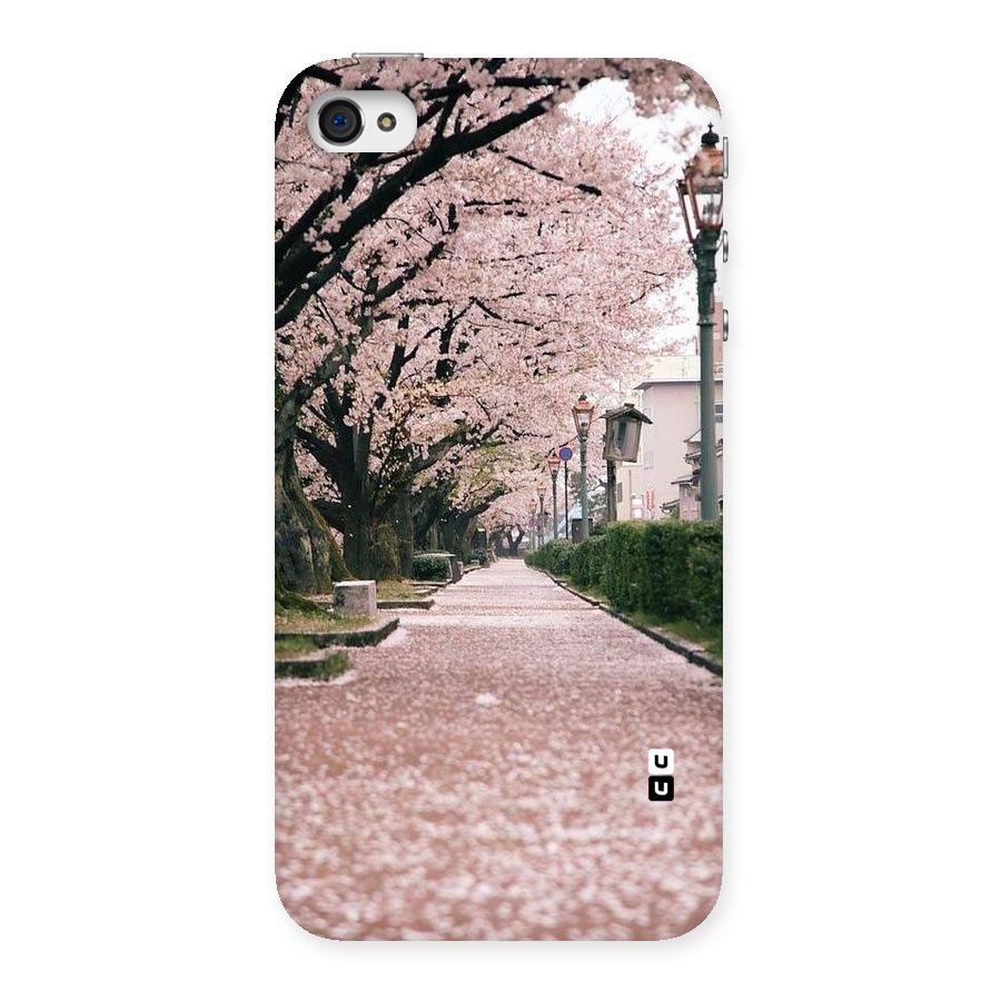 Street In Pink Flowers Back Case for iPhone 4 4s