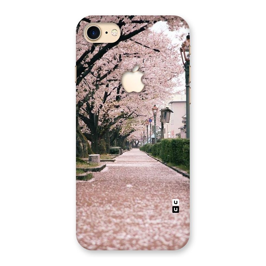 Street In Pink Flowers Back Case for iPhone 7 Apple Cut