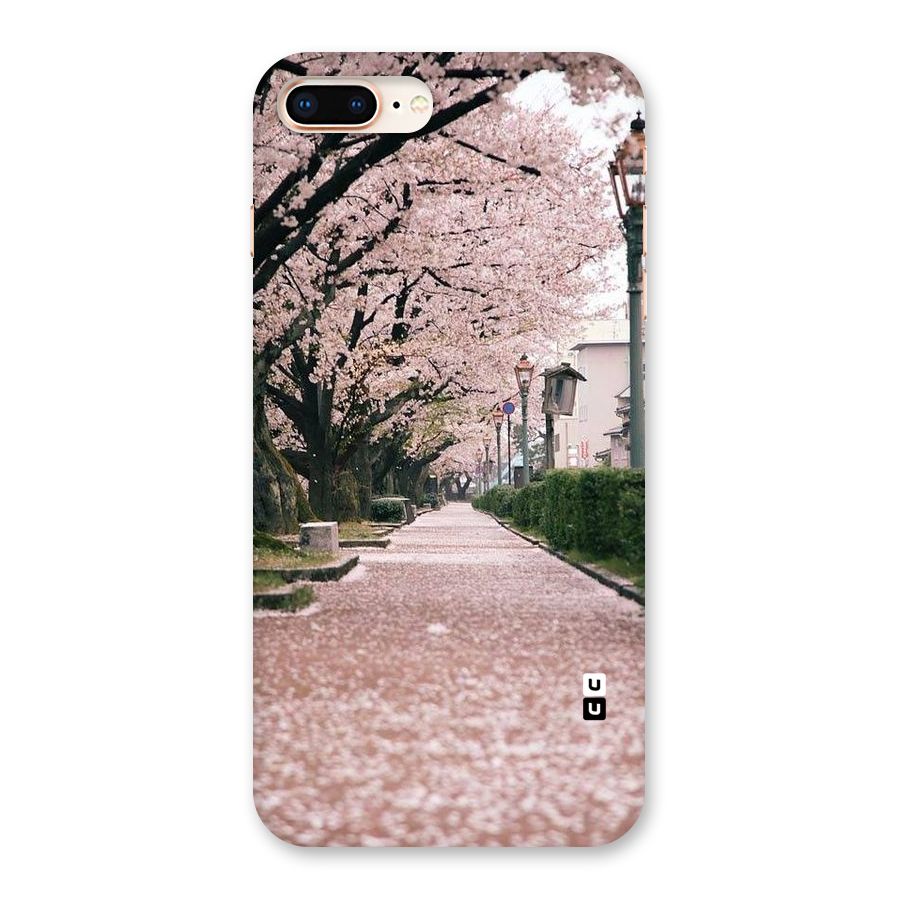 Street In Pink Flowers Back Case for iPhone 8 Plus