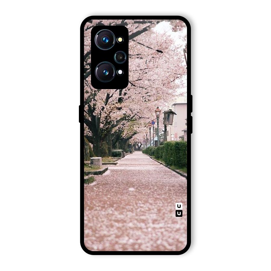 Street In Pink Flowers Glass Back Case for Realme GT Neo2