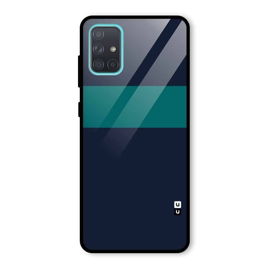 Stripe Block Glass Back Case for Galaxy A71