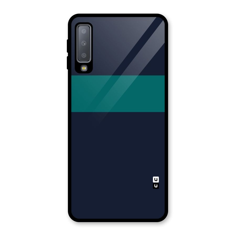 Stripe Block Glass Back Case for Galaxy A7 (2018)