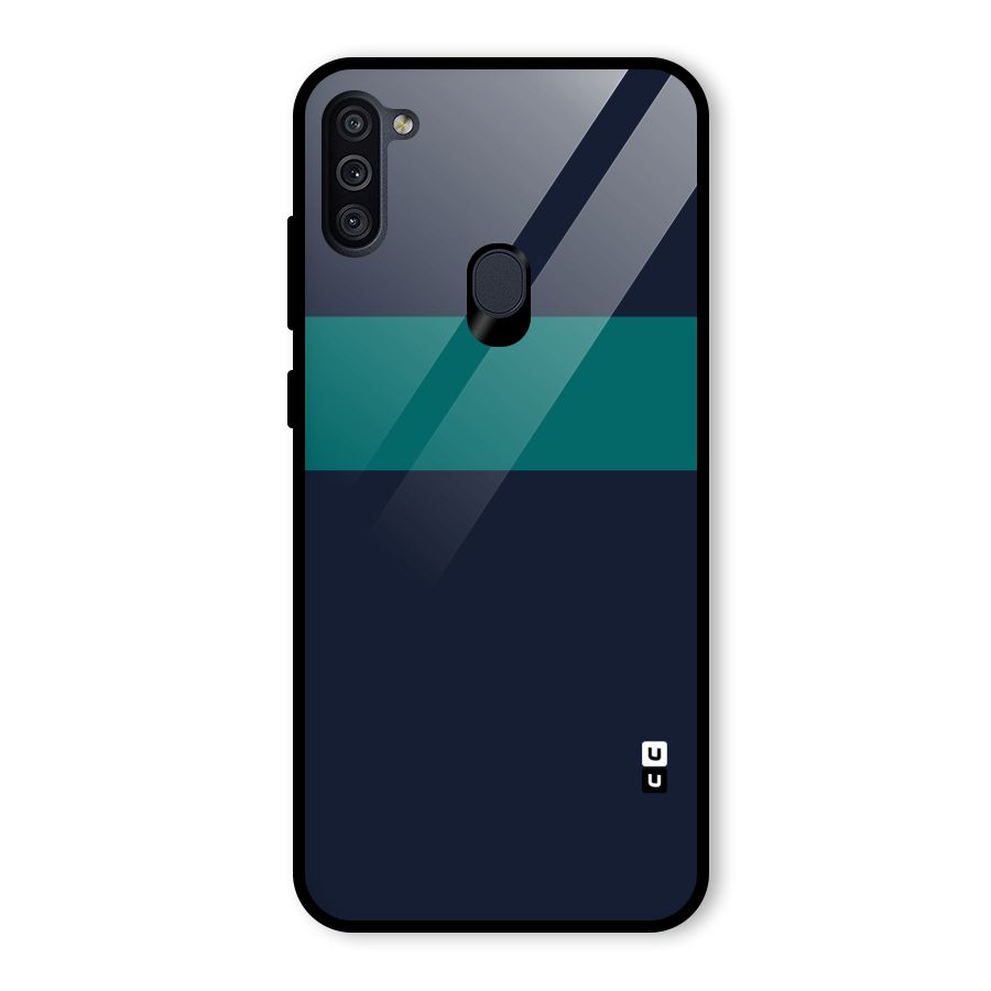 Stripe Block Glass Back Case for Galaxy M11