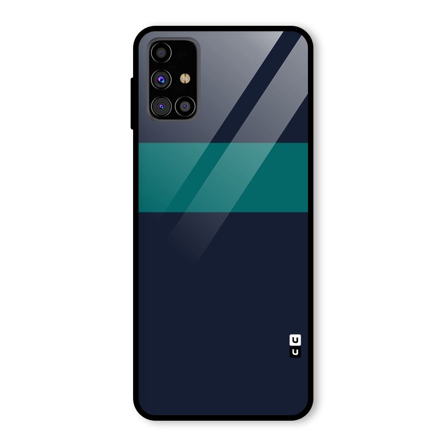 Stripe Block Glass Back Case for Galaxy M31s