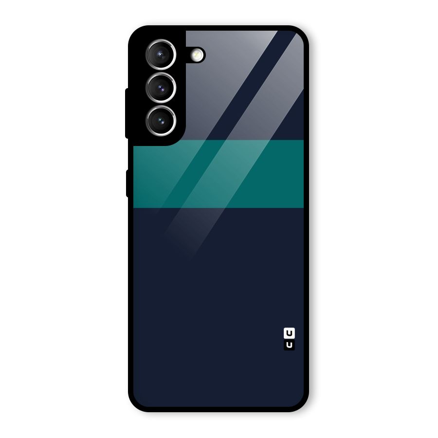 Stripe Block Glass Back Case for Galaxy S21 5G