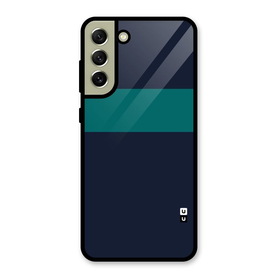 Stripe Block Glass Back Case for Galaxy S21 FE 5G