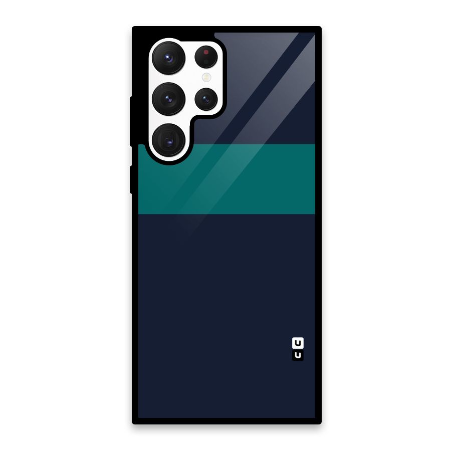 Stripe Block Glass Back Case for Galaxy S22 Ultra 5G