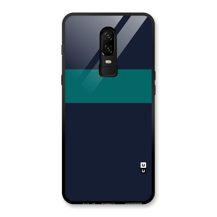 Stripe Block Glass Back Case for OnePlus 6