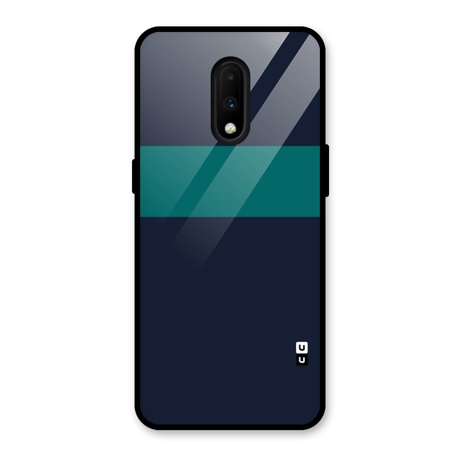 Stripe Block Glass Back Case for OnePlus 7