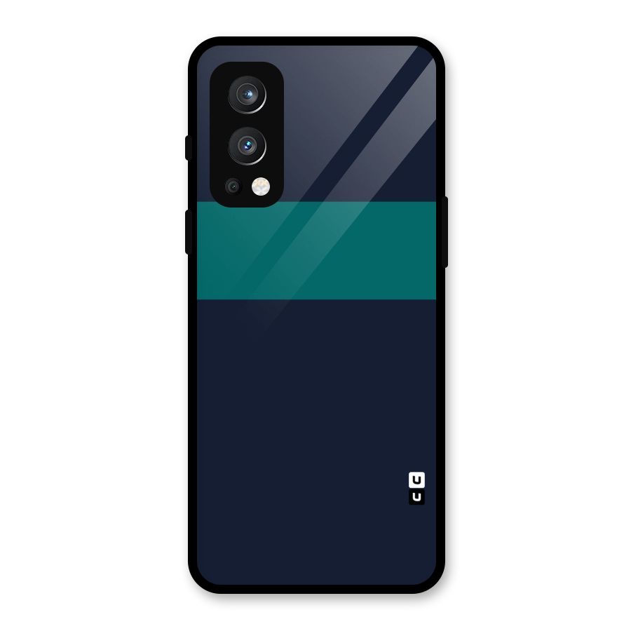 Stripe Block Glass Back Case for OnePlus Nord 2 5G